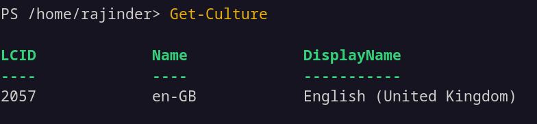 Get-Culture shows the computer&rsquo;s locale and language settings
