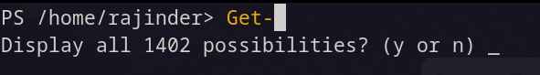 TAB once in PowerShell